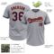Custom Gray Navy-Orange Two-Button Unisex Softball Jersey