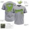Custom Gray Neon Green-Navy Two-Button Unisex Softball Jersey