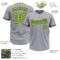 Custom Gray Neon Green-Black Two-Button Unisex Softball Jersey