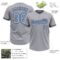 Custom Gray Light Blue-Black Two-Button Unisex Softball Jersey