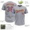 Custom Gray Purple-Gold Two-Button Unisex Softball Jersey