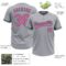Custom Gray Pink-Kelly Green Two-Button Unisex Softball Jersey