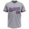Custom Gray Royal-Red Two-Button Unisex Softball Jersey