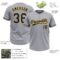 Custom Gray Navy-Gold Two-Button Unisex Softball Jersey
