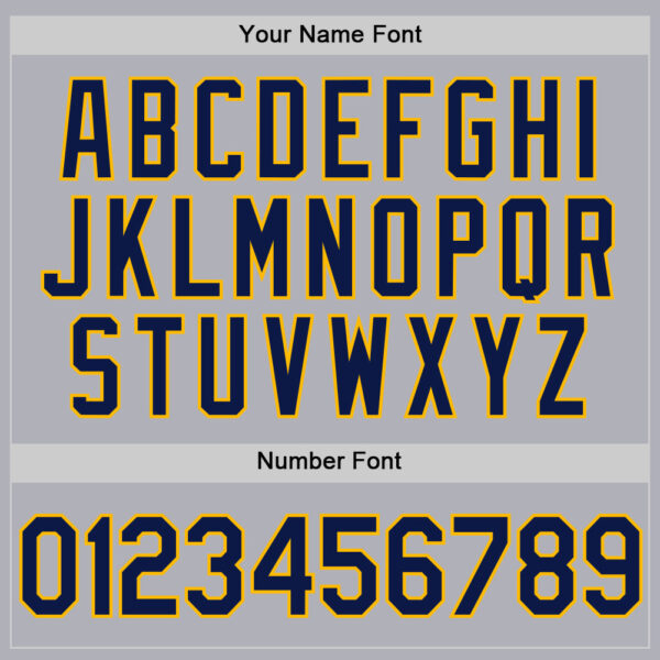 Custom Gray Navy-Gold Two-Button Unisex Softball Jersey