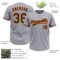 Custom Gray Black Orange-Old Gold Two-Button Unisex Softball Jersey