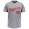 Custom Gray Red-White Two-Button Unisex Softball Jersey