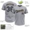 Custom Gray Navy-Old Gold Two-Button Unisex Softball Jersey