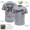 Custom Gray Black Electric Blue-Orange Two-Button Unisex Softball Jersey