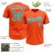 Custom Orange Teal-White Two-Button Unisex Softball Jersey