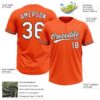 Custom Orange White-Black Two-Button Unisex Softball Jersey