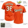 Custom Orange White-Green Two-Button Unisex Softball Jersey