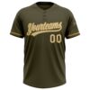 Custom Olive Cream-Old Gold Salute To Service Two-Button Unisex Softball Jersey
