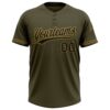 Custom Olive Black-Old Gold Salute To Service Two-Button Unisex Softball Jersey