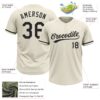 Custom Cream Black Two-Button Unisex Softball Jersey