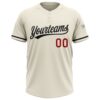 Custom Cream Red-Black Two-Button Unisex Softball Jersey