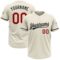 Custom Cream Red-Black Two-Button Unisex Softball Jersey