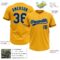 Custom Gold Navy-Electric Blue Two-Button Unisex Softball Jersey