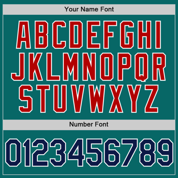 Custom Teal Navy-Red Two-Button Unisex Softball Jersey