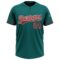 Custom Teal Red-White Two-Button Unisex Softball Jersey
