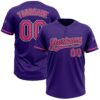 Custom Purple Pink-Black Two-Button Unisex Softball Jersey