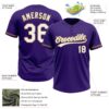 Custom Purple White-Old Gold Two-Button Unisex Softball Jersey
