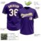 Custom Purple White-Old Gold Two-Button Unisex Softball Jersey