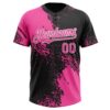 Custom Pink Black-White 3D Pattern Abstract Brush Stroke Two-Button Unisex Softball Jersey
