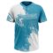 Custom White Panther Blue 3D Pattern Abstract Brush Stroke Two-Button Unisex Softball Jersey