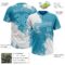 Custom White Panther Blue 3D Pattern Abstract Brush Stroke Two-Button Unisex Softball Jersey