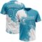 Custom White Panther Blue 3D Pattern Abstract Brush Stroke Two-Button Unisex Softball Jersey
