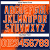 Custom Orange Navy-White 3D Pattern Abstract Brush Stroke Two-Button Unisex Softball Jersey