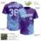 Custom Light Blue Purple-White 3D Pattern Abstract Brush Stroke Two-Button Unisex Softball Jersey