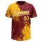 Custom Gold Crimson-White 3D Pattern Abstract Brush Stroke Two-Button Unisex Softball Jersey