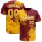 Custom Gold Crimson-White 3D Pattern Abstract Brush Stroke Two-Button Unisex Softball Jersey