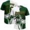 Custom White Green-Old Gold 3D Pattern Hawaii Coconut Trees Two-Button Unisex Softball Jersey