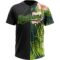 Custom Black Neon Green 3D Pattern Hawaii Tropical Palm Leaves With Orchids Two-Button Unisex Softball Jersey