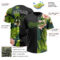 Custom Black Neon Green 3D Pattern Hawaii Tropical Palm Leaves With Orchids Two-Button Unisex Softball Jersey