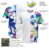 Custom White Light Blue 3D Pattern Hawaii Palm Trees Two-Button Unisex Softball Jersey