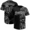 Custom Black White 3D Pattern Leopards And Tropical Palm Leaves Two-Button Unisex Softball Jersey