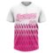 Custom White Pink 3D Pattern Lines Two-Button Unisex Softball Jersey