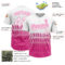 Custom White Pink 3D Pattern Lines Two-Button Unisex Softball Jersey