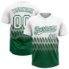 Custom White Kelly Green 3D Pattern Lines Two-Button Unisex Softball Jersey