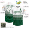 Custom White Kelly Green 3D Pattern Lines Two-Button Unisex Softball Jersey