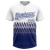 Custom White Royal 3D Pattern Lines Two-Button Unisex Softball Jersey