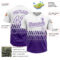 Custom White Purple 3D Pattern Lines Two-Button Unisex Softball Jersey