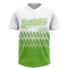 Custom White Neon Green 3D Pattern Lines Two-Button Unisex Softball Jersey
