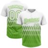 Custom White Neon Green 3D Pattern Lines Two-Button Unisex Softball Jersey