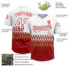 Custom White Red 3D Pattern Lines Two-Button Unisex Softball Jersey