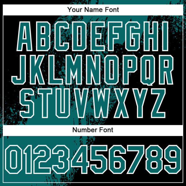 Custom Teal Black-White 3D Pattern Abstract Brush Stroke Two-Button Unisex Softball Jersey